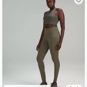 Lululemon Athletica Wunder Train Olive Leggings